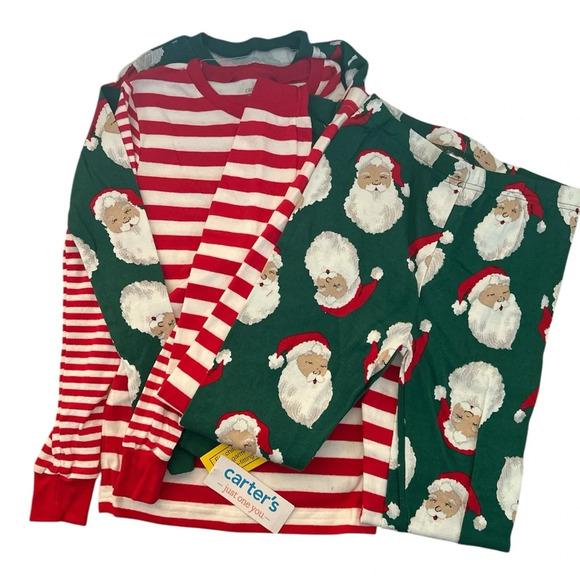 CARTER’S 2 Sets Of Unisex Girls Boys Holiday Size 8 Pajamas PJ’s BNWT - Picture 1 of 7